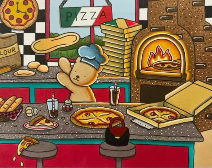 Social pizzero italiano haciendo pizza a los clientes🍕
