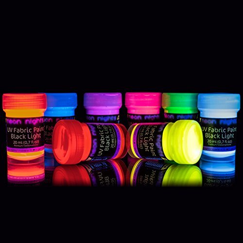 Product neon nights 8 x Pintura para Tejidos UV Luz Negra Pintura Textiles