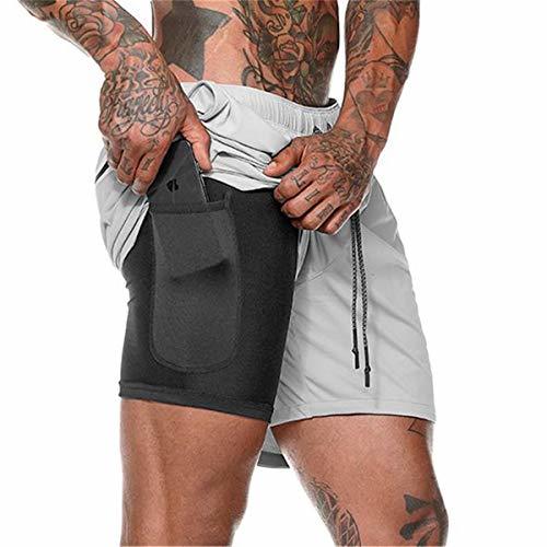 Place Pantalones Deportivos Cortos para Hombre 2 in 1, Morbuy Verano de Running