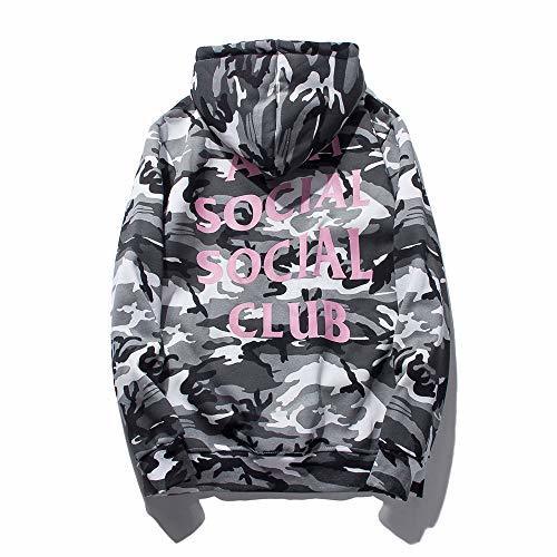 Place YEEXCD Hombres Camiseta de Manga Larga con Capucha de Anti Social Club