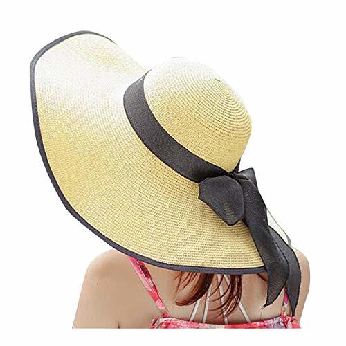 Fashion Sun Tiene Women Big Brim SSun Floppy Wide Brim Tienes New Bowknot