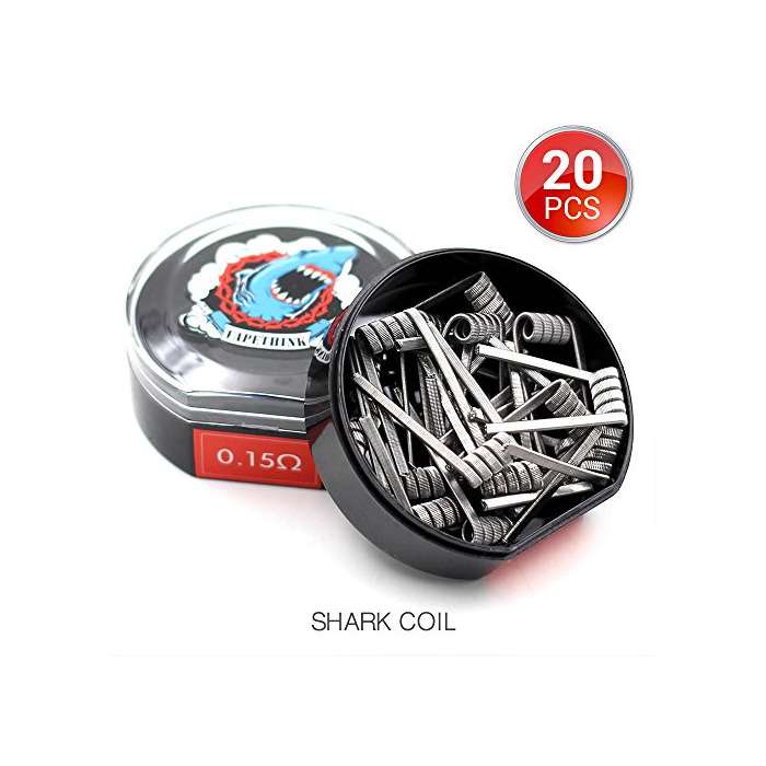 Producto 20 PCS Vapethink Shark Coil Bobina de Vaper Wire, Resistencias Vape AWG(0.5mmx3