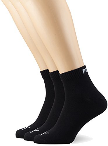 Moda Puma Quarter Plain, Calcetín Unisex Adulto, Negro