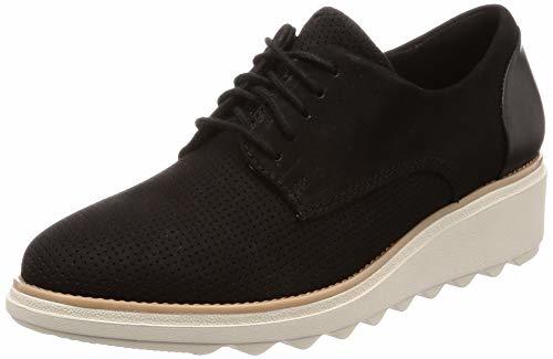 Lugar Clarks Sharon Crystal, Zapatos de Cordones Derby para Mujer, Negro