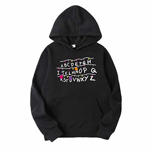 Fashion Yuanu Hombre Mujer Stranger Things Sudaderas Sweat con Capucha Forro De Terciopelo