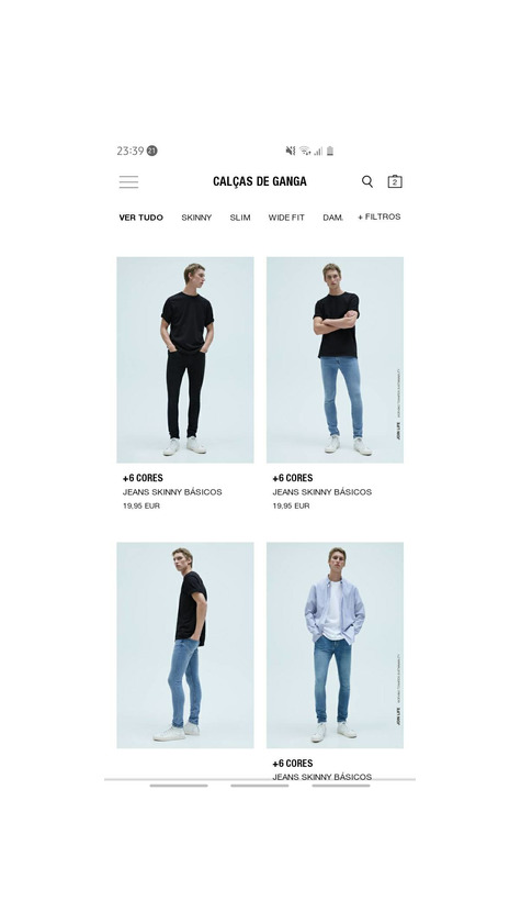 Social Calcaa de ganga lindas tudo a 20 euros  na Zara 