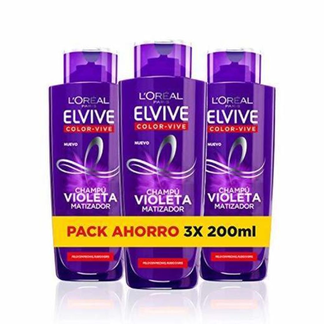 Belleza L'Oreal Paris Elvive Color Vive Champú Violeta Matizador - pack de 3