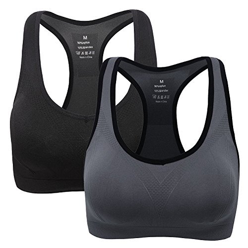 Moda ANGOOL Sujetador Deportivo Almohadillas Extraíbles Yoga Run Bra para Mujer