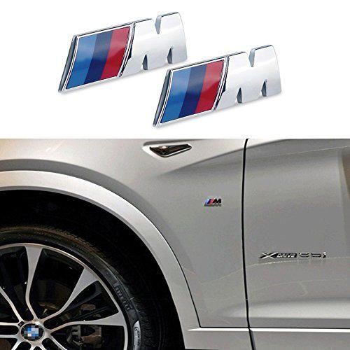 Appson 2 pcs M rendimiento deporte aleación insignia emblema adhesivo para coche