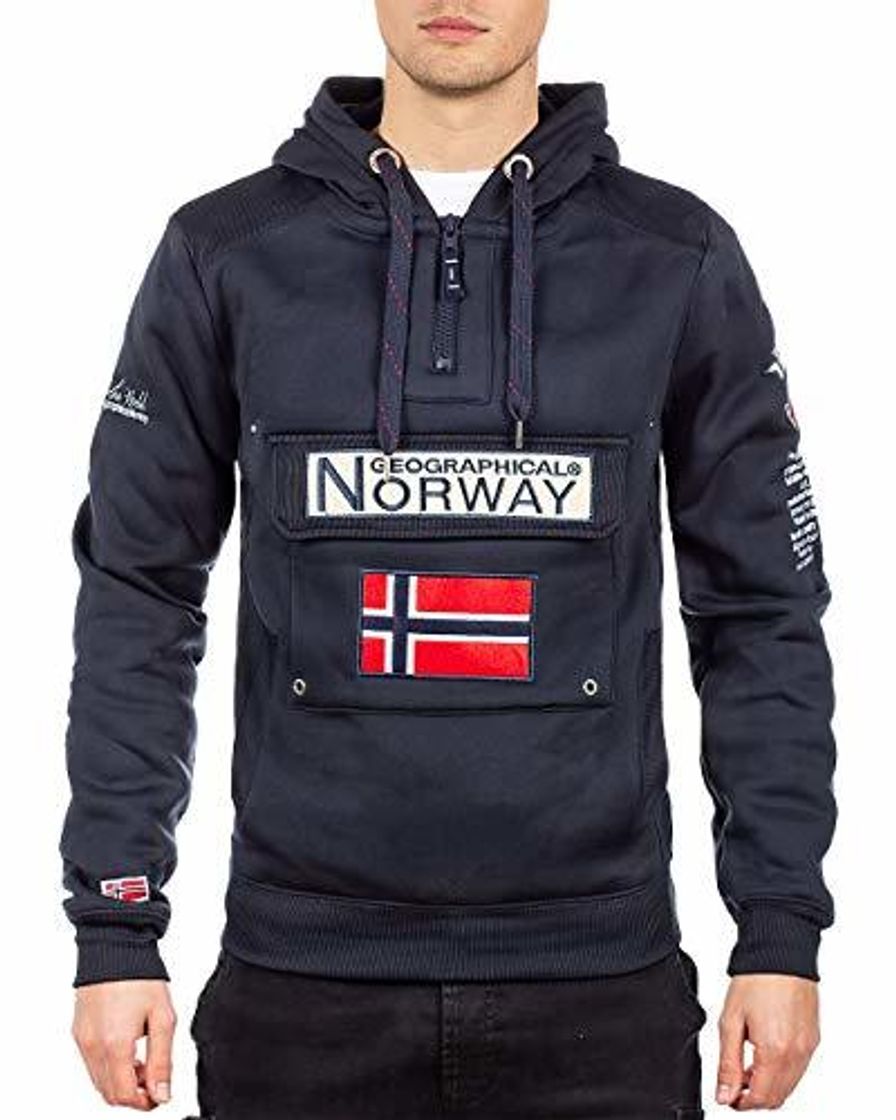 Social Geographical Norway Sudadera con Capucha para Hombre Azul Marino S