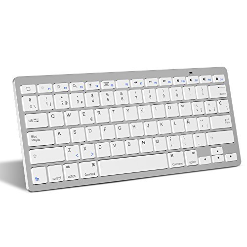 Electrónica OMOTON Bluetooth Teclado Español Ultra-Delgado Mini para iPhone/iPad Air/iPad Pro/iPad Mini y