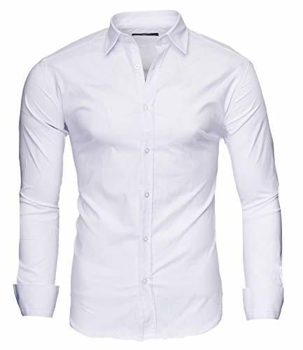 Kayhan Uni Hombre Camisa Slim fit, White