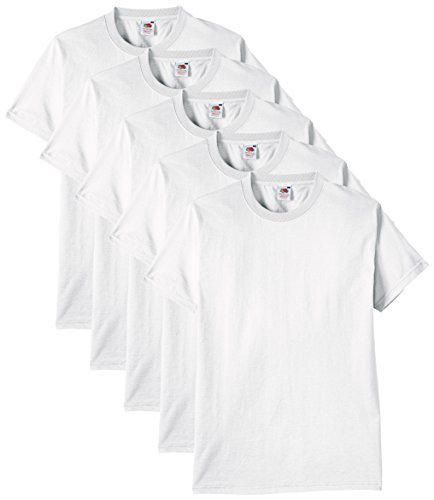 Fruit of the Loom Heavy Cotton tee Shirt 5 Pack Camiseta, Blanco,