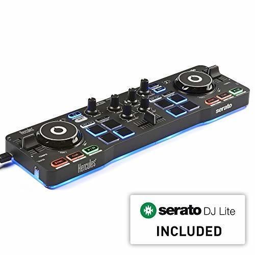 Electronic Hercules DJControl Starlight - Controlador de DJ USB portátil 2 Pistas con