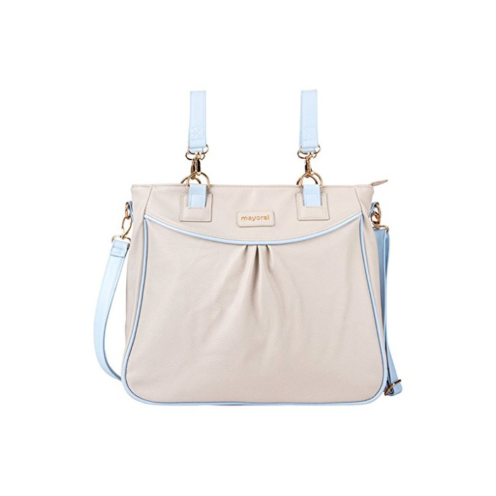 Moda Bolso Panera MAYORAL Polipiel BEIGE Y AZUL CELESTE