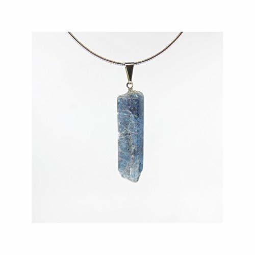 Social Mineral Import Colgante de Cianita Azul Oscuro -Baño de Plata-