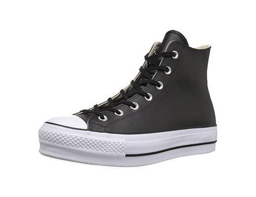 Converse Chuck Taylor CTAS Lift Clean Hi, Zapatillas Altas para Mujer, Negro