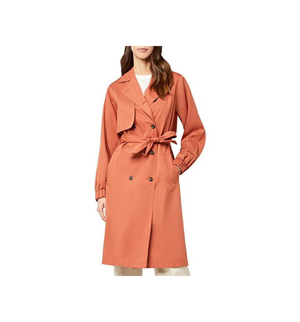 Moda Marca Amazon - find. Gabardina Trench con Cinturón Mujer, Marrón