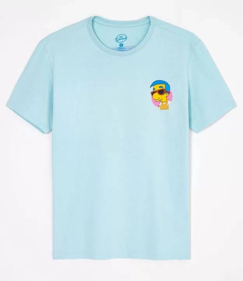 Camiseta Estampa Frente e Verso Simpsons Azul

