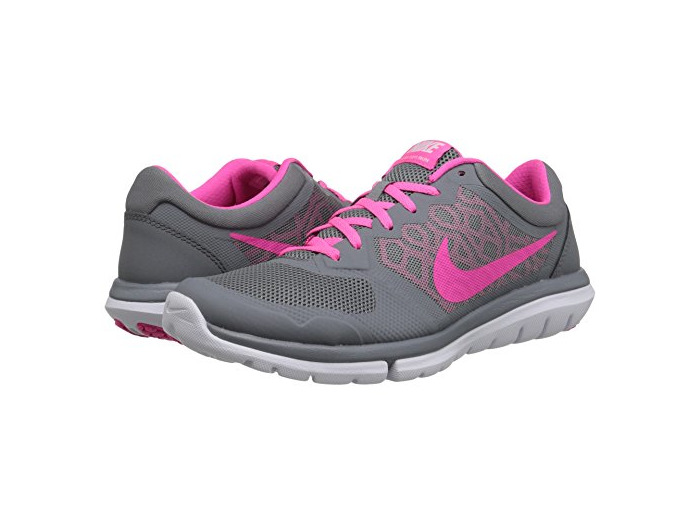 Productos Nike Flex 2015 Run Women Laufschuhe Cool Grey-Pink Pow-White - 36