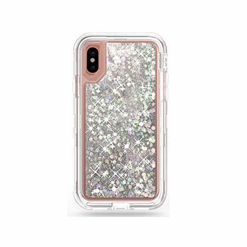 Electronics Goldyqin Liquid Bling Case Quicksand A Prueba de Golpes Waterfall Glitter Robot