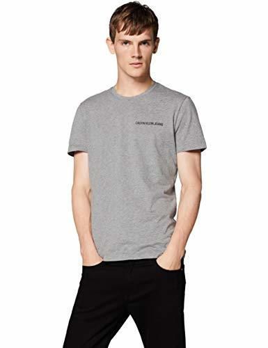 Calvin Klein Chest Institutional Slim SS tee Camiseta, Gris