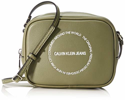 Social Calvin Klein Sculpted Camera Bag, Bolso con Bandolera para Mujer, Verde
