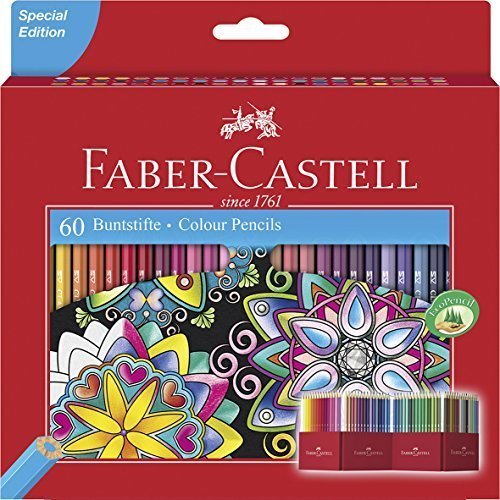 Social Faber-Castell 111260 - Estuche-soporte de cartón con 60 lápices de colores