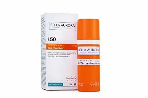 Beauty Bella Aurora Fluido Solar Facial Anti-Manchas 50 Hidratante para Piel Mixta o