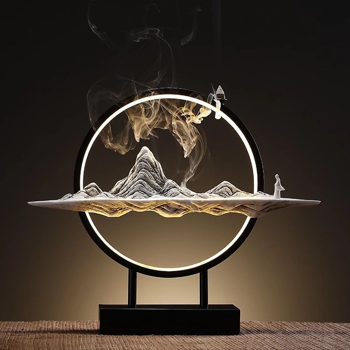 Social Mountain Lamp & Backflow Incense Burner