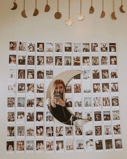 Wall collage with mini polaroides