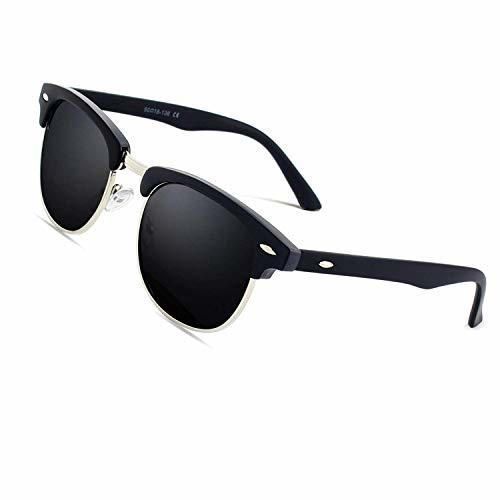 Social CGID Gafas de sol polarizadas retro medio marco clásico para Hombre y
