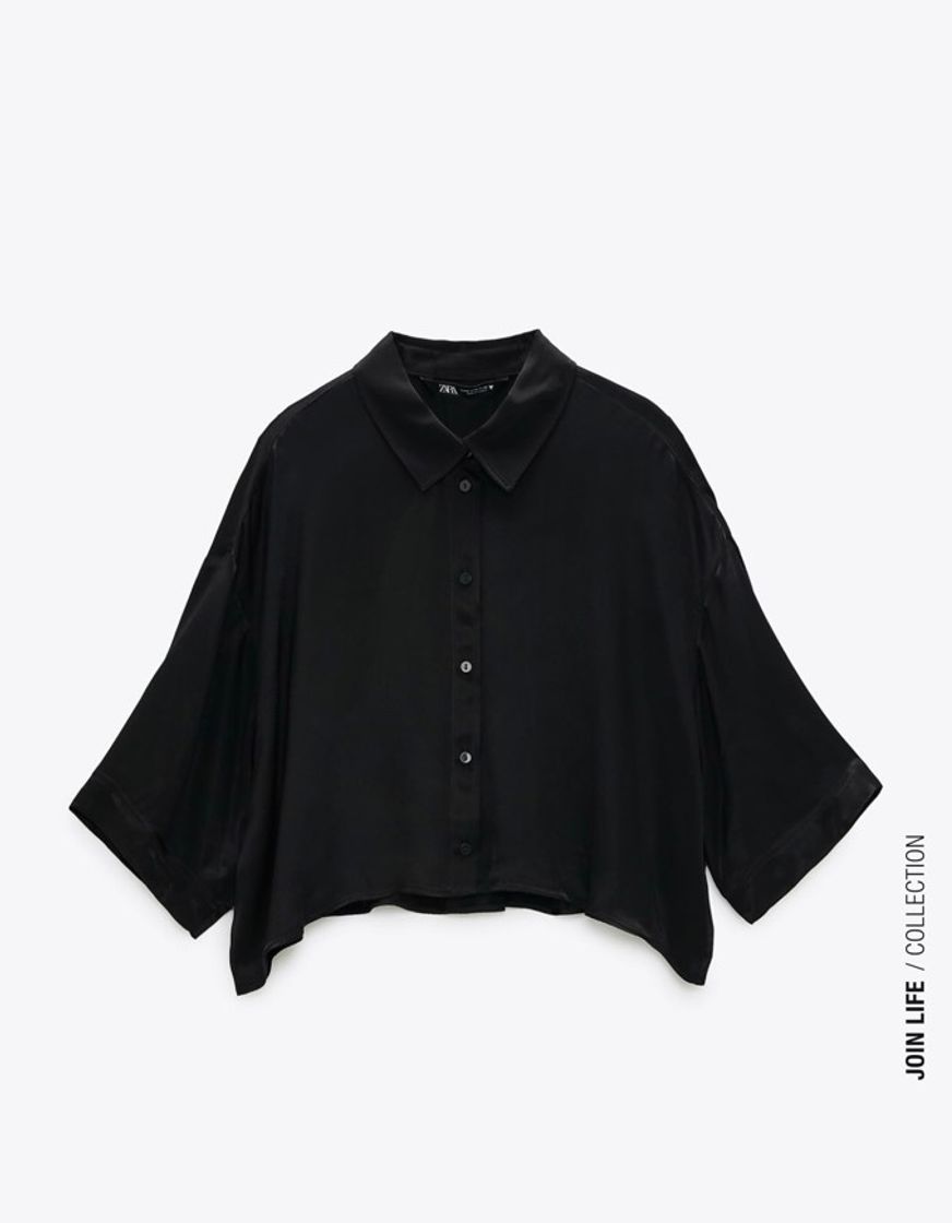Social Camisa acetinada preta