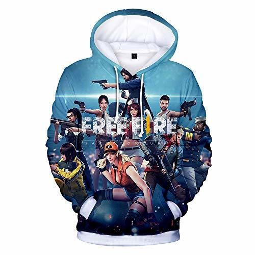 Unisex Free Fire Cartoon 3D Impresión Moda Sudadera con Capucha Manga Larga