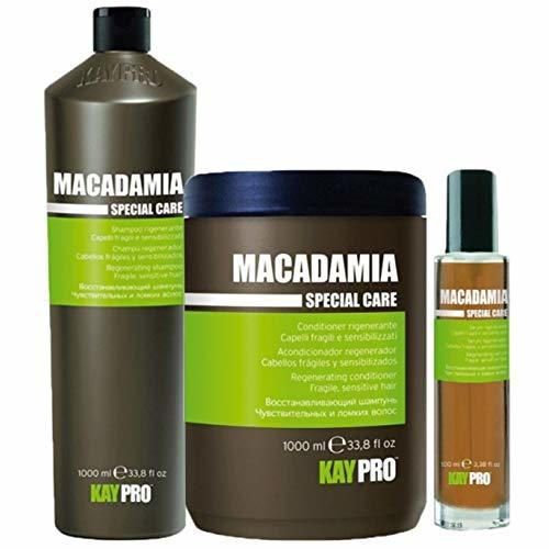 KayPro Macadamia XXL Set: Champú, acondicionador y sérum para el cabello frágil