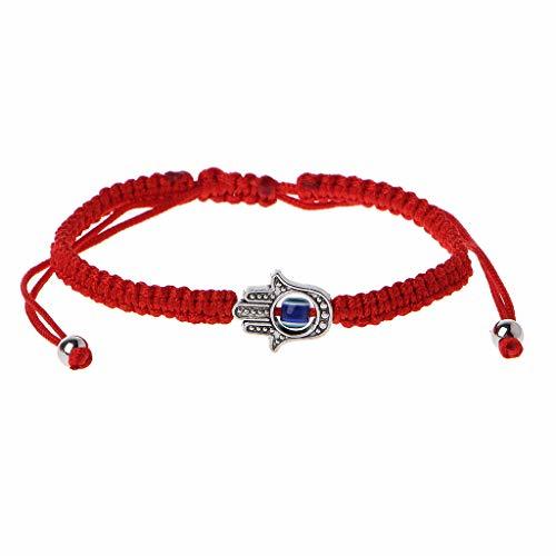 Home Cuigu de Pulseras de Cadena de Hamsa de la Suerte Rojo de