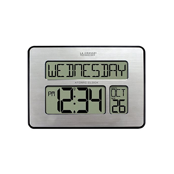 Home La Crosse Technology 513-1419-INT Atomic Full Calendar Clock with Extra Large Digits