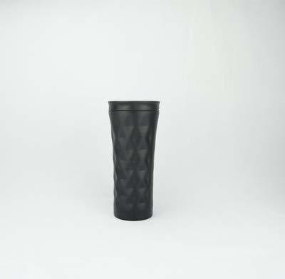 Social New Diamond-Shaped Double-Layer Stainless Steel Insulation Cup Sliding Sheet Leak-Proof Cover Coffee