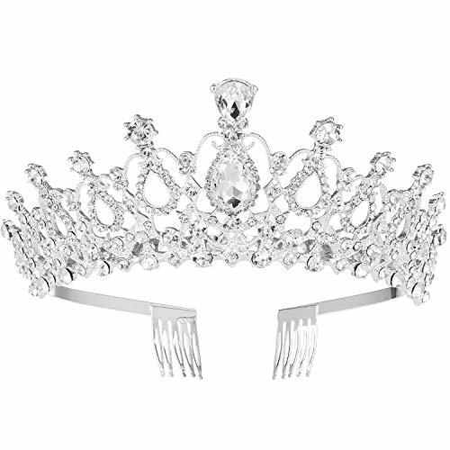 Social MaoXinTek Diadema Corona Tiara con Peine Hairband de Cristal Diamantes de imitación