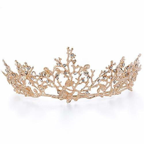 Fashion Czemo Tiara de Novia para Mujer Corona Cabello Joyería Rhinestone Diadema para