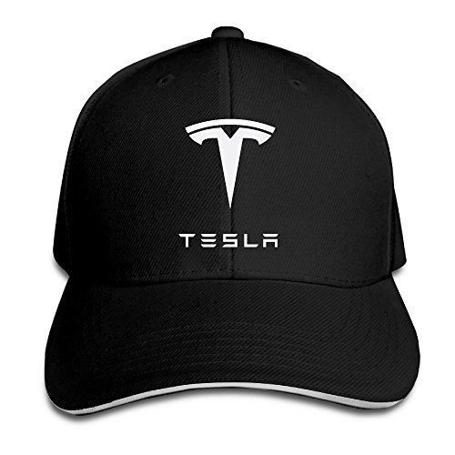 Bro-Custom Simple Tesla Motors Sandwich Flex Fit Hat Baseball Cap Black