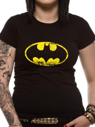 Place Frauen T Shirt L BATMAN - DISTRESSED SHIELD T-Shirt Damen Girls