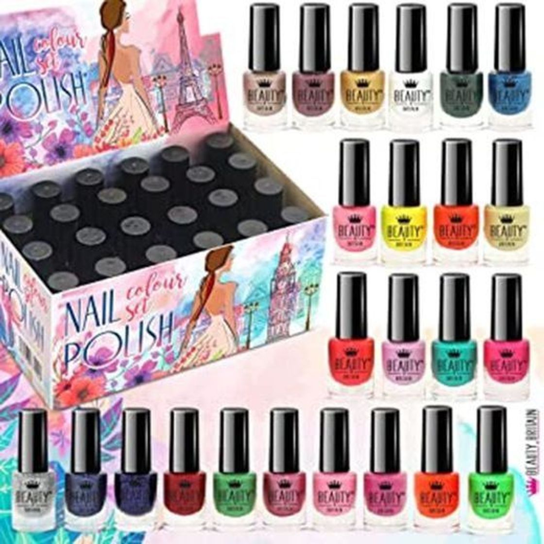 Beauty Set de 24 Esmalte de Uñas de Lujo 24 Colores Diferentes Brocado