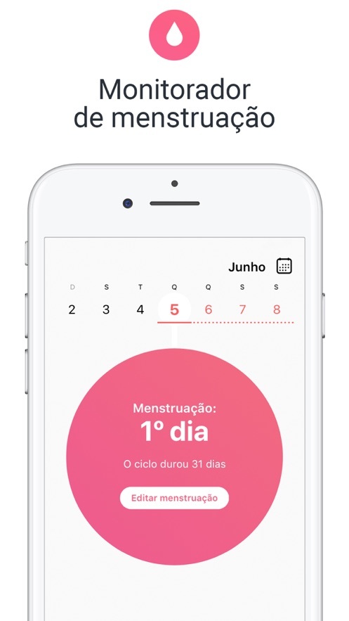 App Flo - Calendário Menstrual / Gravidez Saudável 
