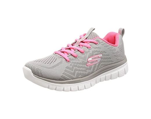 Skechers Women 12615 Low-Top Trainers, Grey