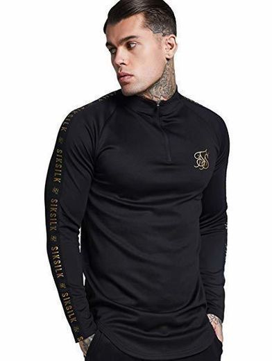 Moda Sik Silk Hombre Cartel Poly Sudadera con Capucha