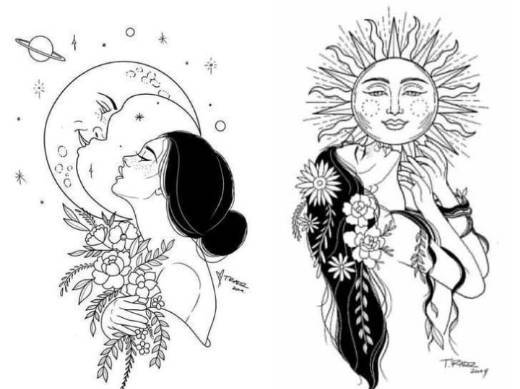 Moda Sun and Moon Tattoo