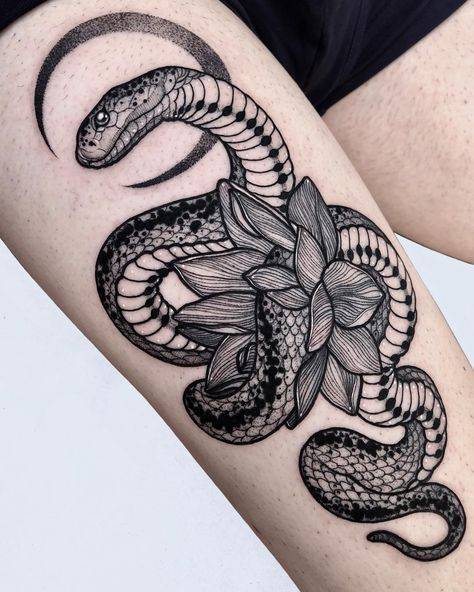 Fashion Snake Tattoo