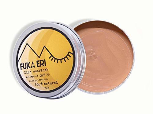 Product FUKA ERI Protector solar con zinc no-nano. Ingredientes minerales y naturales. Crema