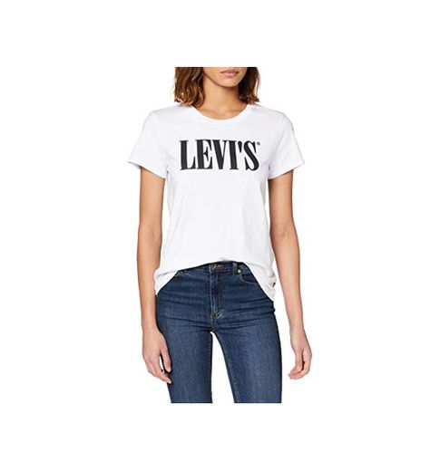 Levi's The Perfect Tee, Camiseta, Mujer, Blanco (90's Serif T2 White
